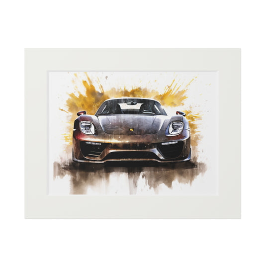 Fine Art Prints (Passepartout Paper Frame) 918 Spyder white background driving fast with water splashing 1