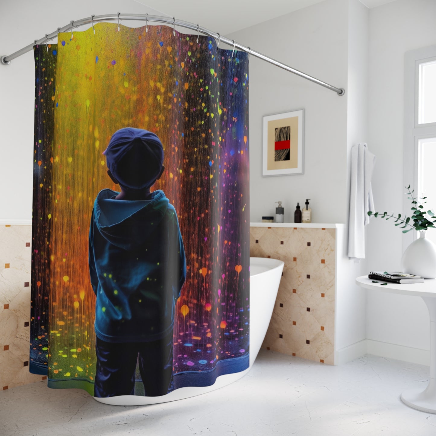 Polyester Shower Curtain neon kid 3