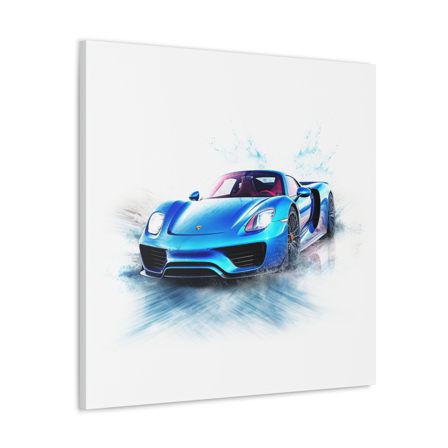 Canvas Gallery Wraps 918 Spyder with white background driving fast on water 1