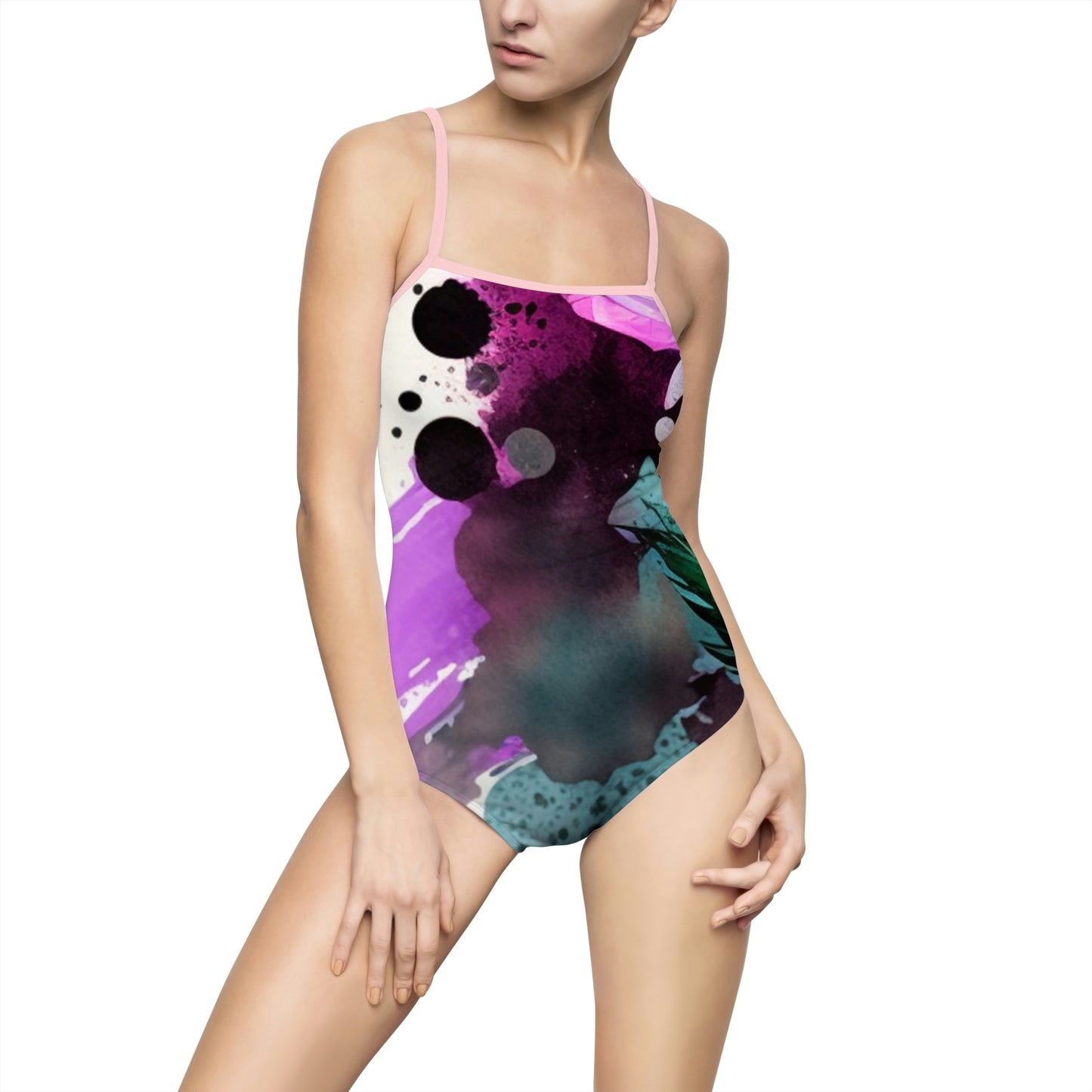 Women's One-piece Swimsuit (AOP) Bright Spring Flowers 1