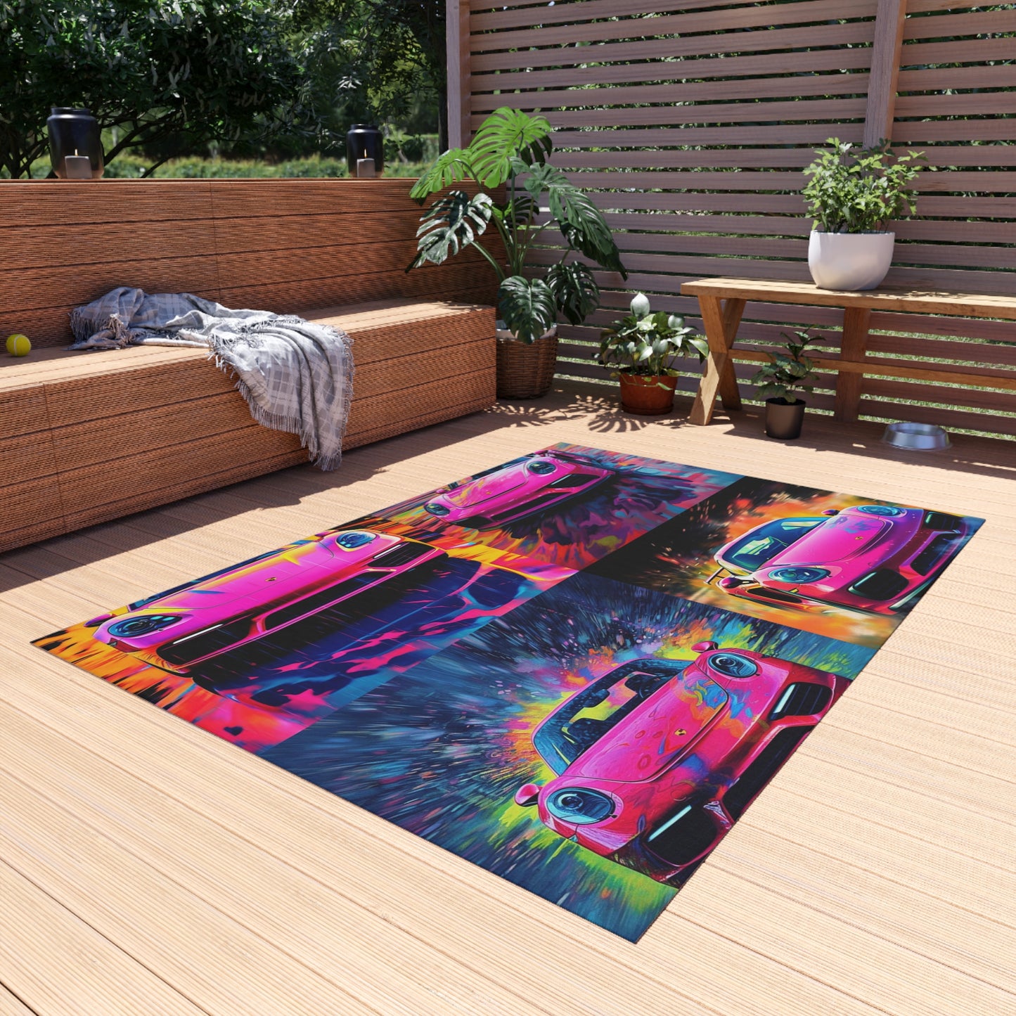 Outdoor Rug  Pink Porsche water fusion 5