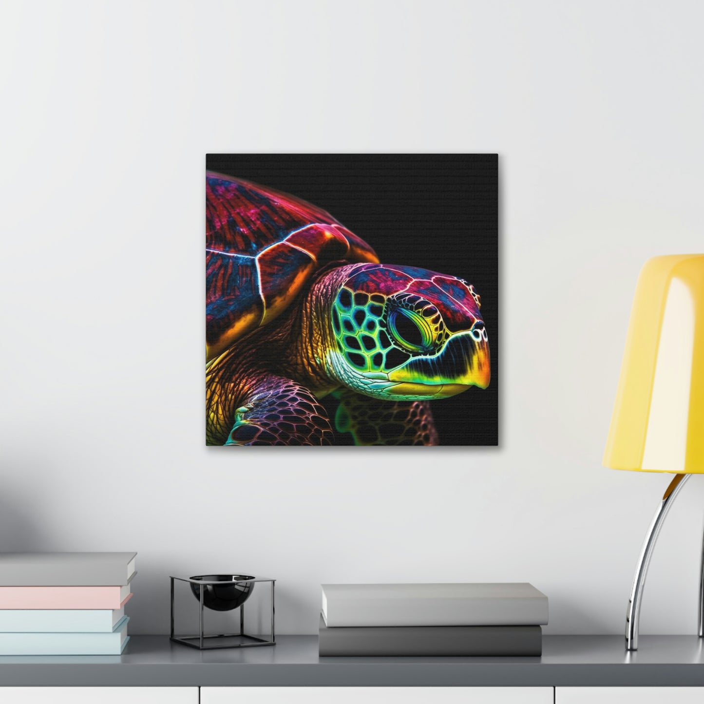 Canvas Gallery Wraps Neon Sea Turtle 3