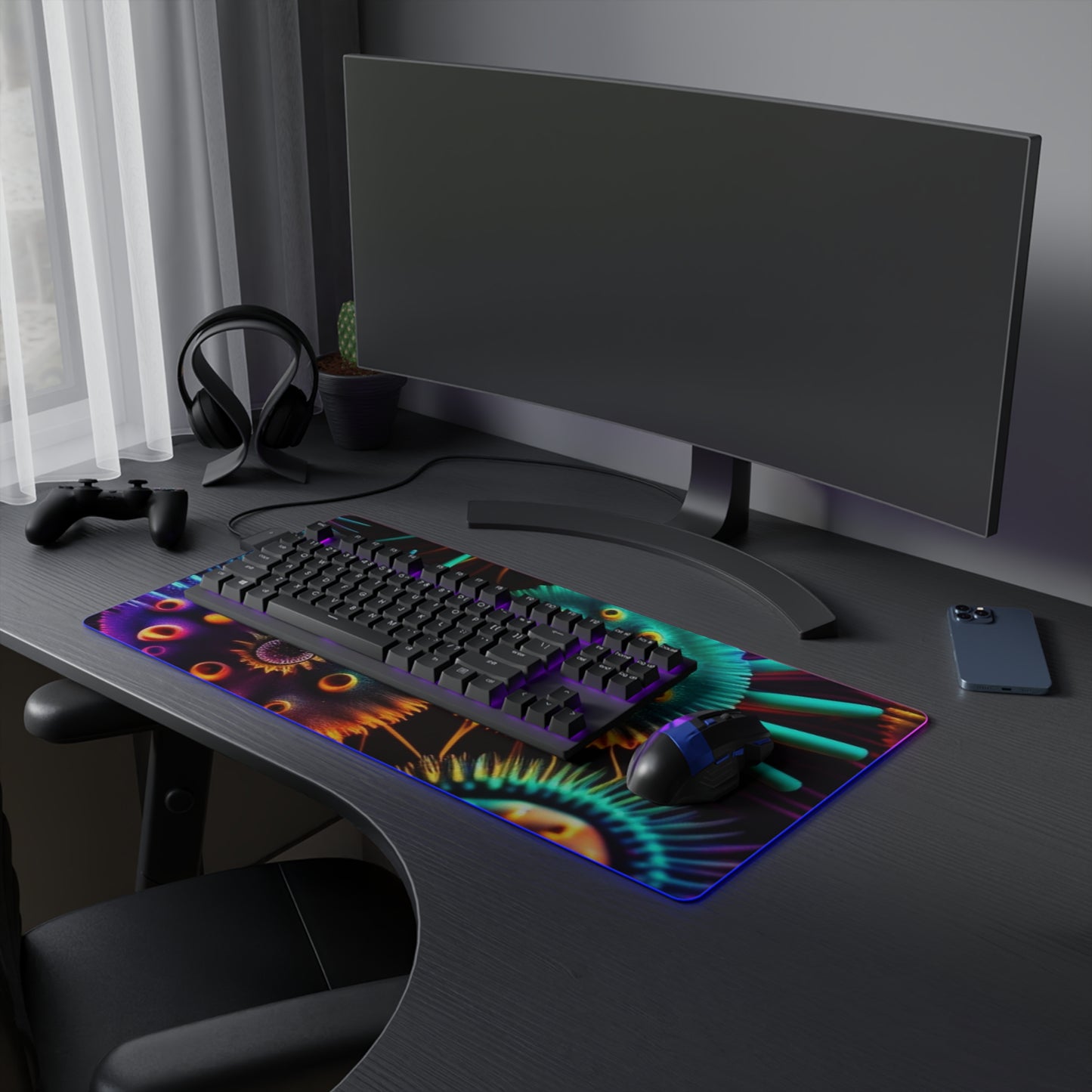 LED Gaming Mouse Pad Neon Macro 4