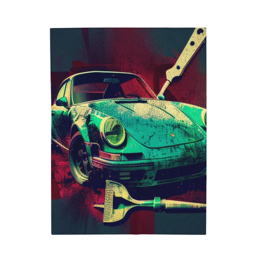 Velveteen Plush Blanket Porsche Abstract 4