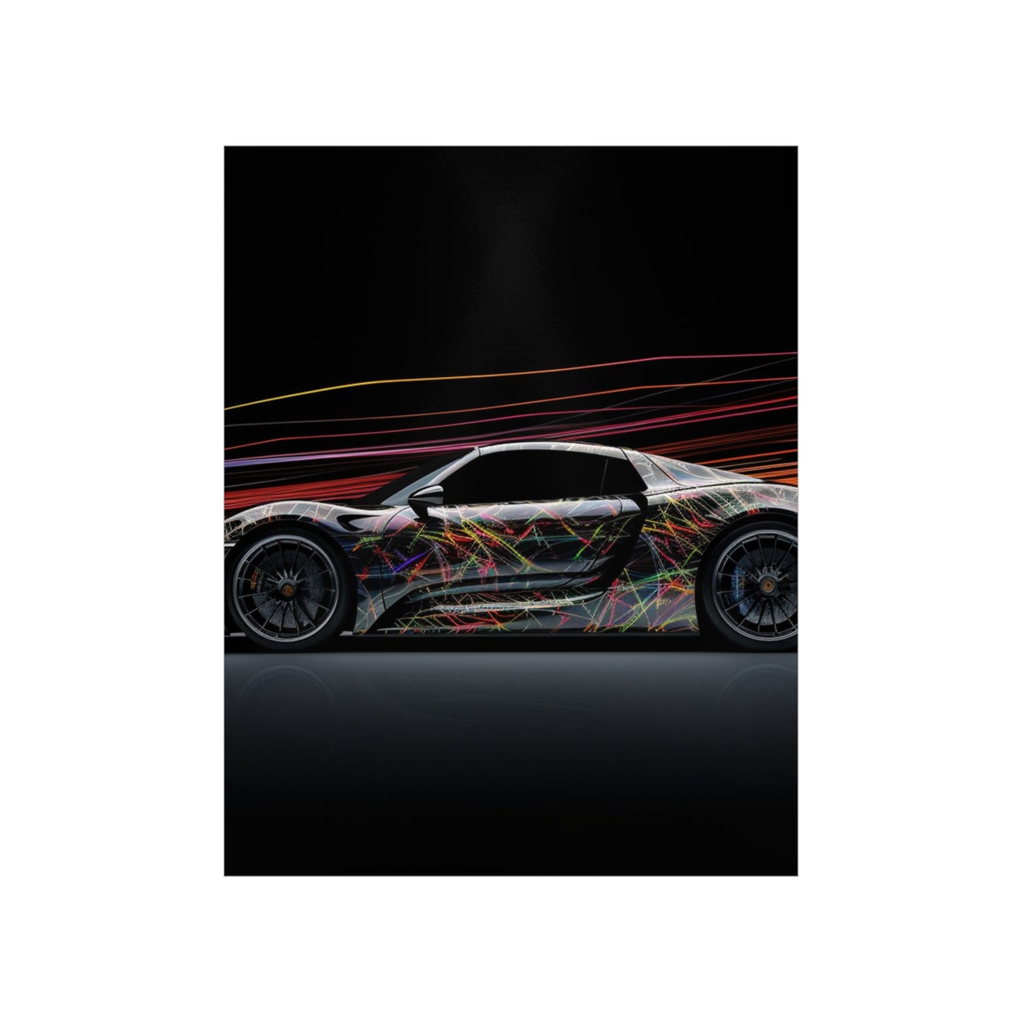 Premium Matte Vertical Posters Porsche Line 4