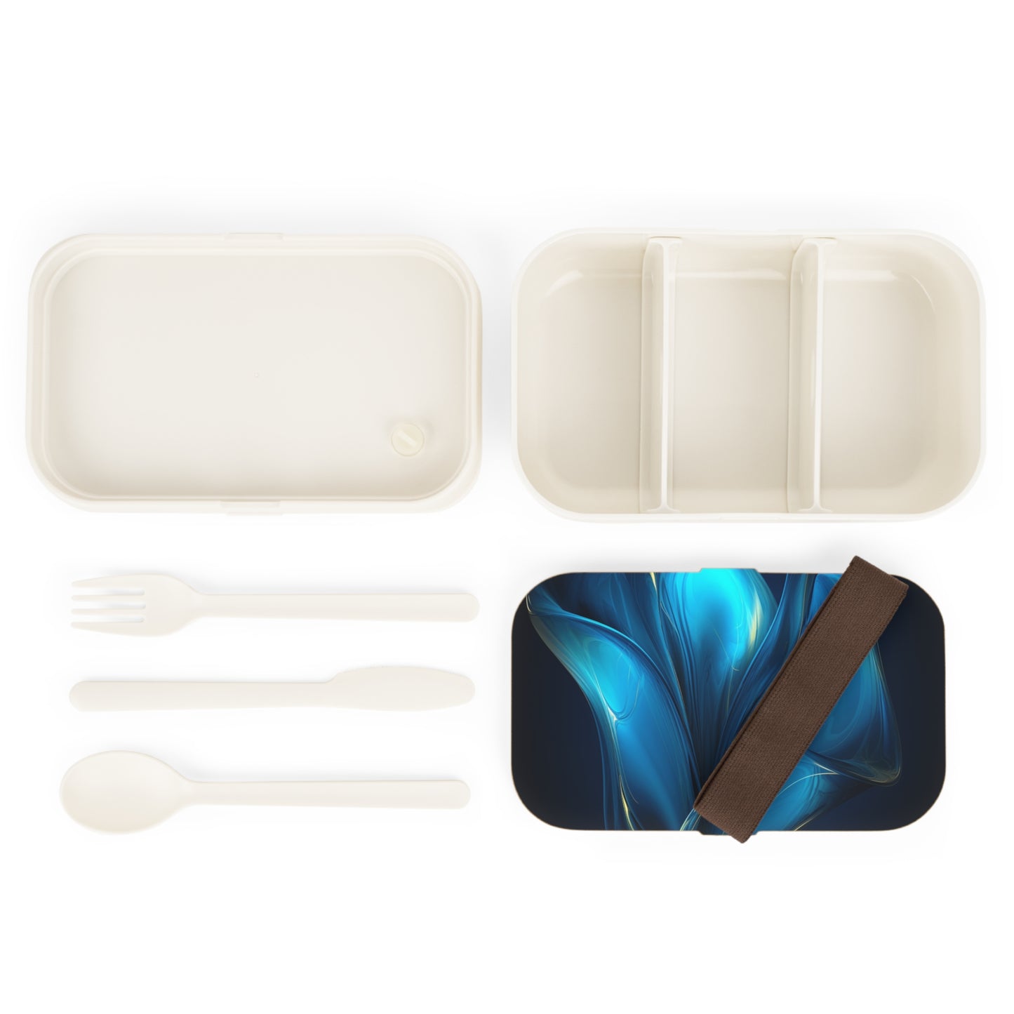 Bento Lunch Box Abstract Blue Tulip 2