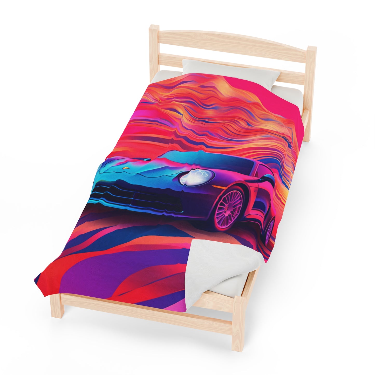 Velveteen Plush Blanket Porsche Water Fusion 3