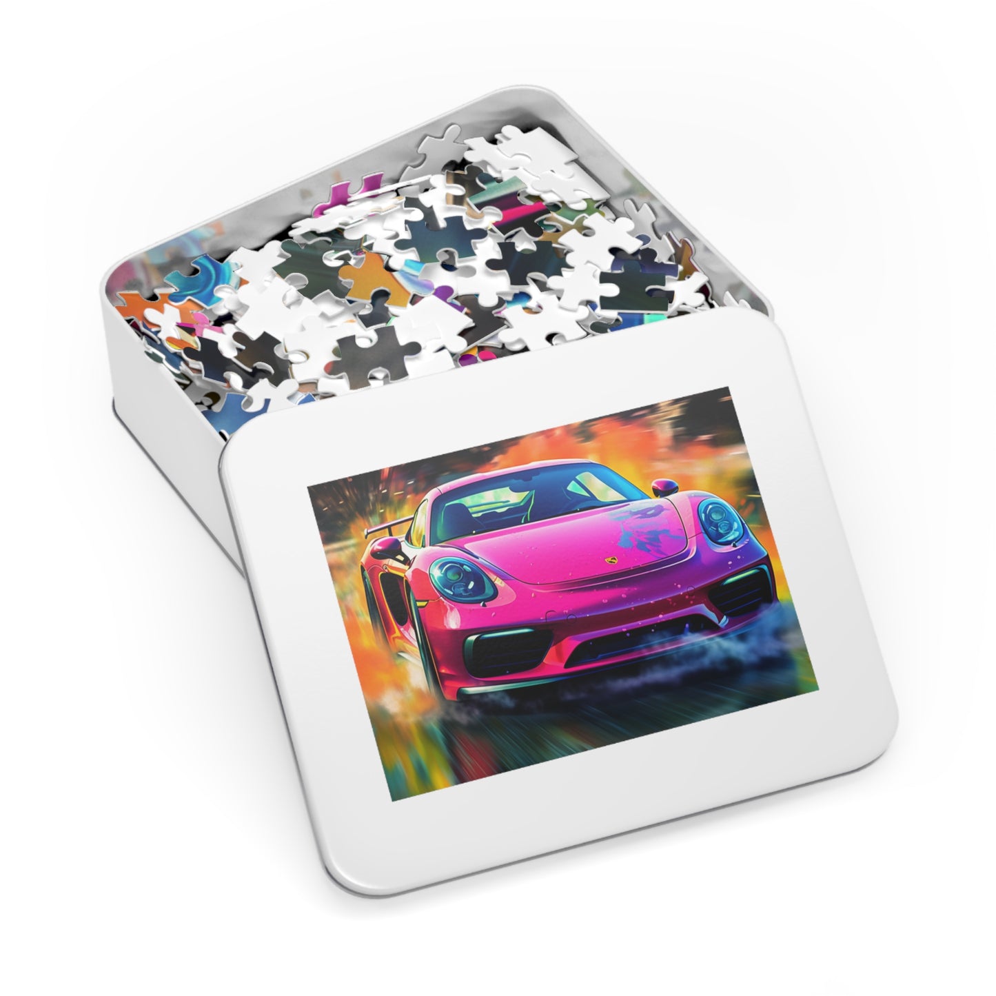 Jigsaw Puzzle (30, 110, 252, 500,1000-Piece) Pink Porsche water fusion 4