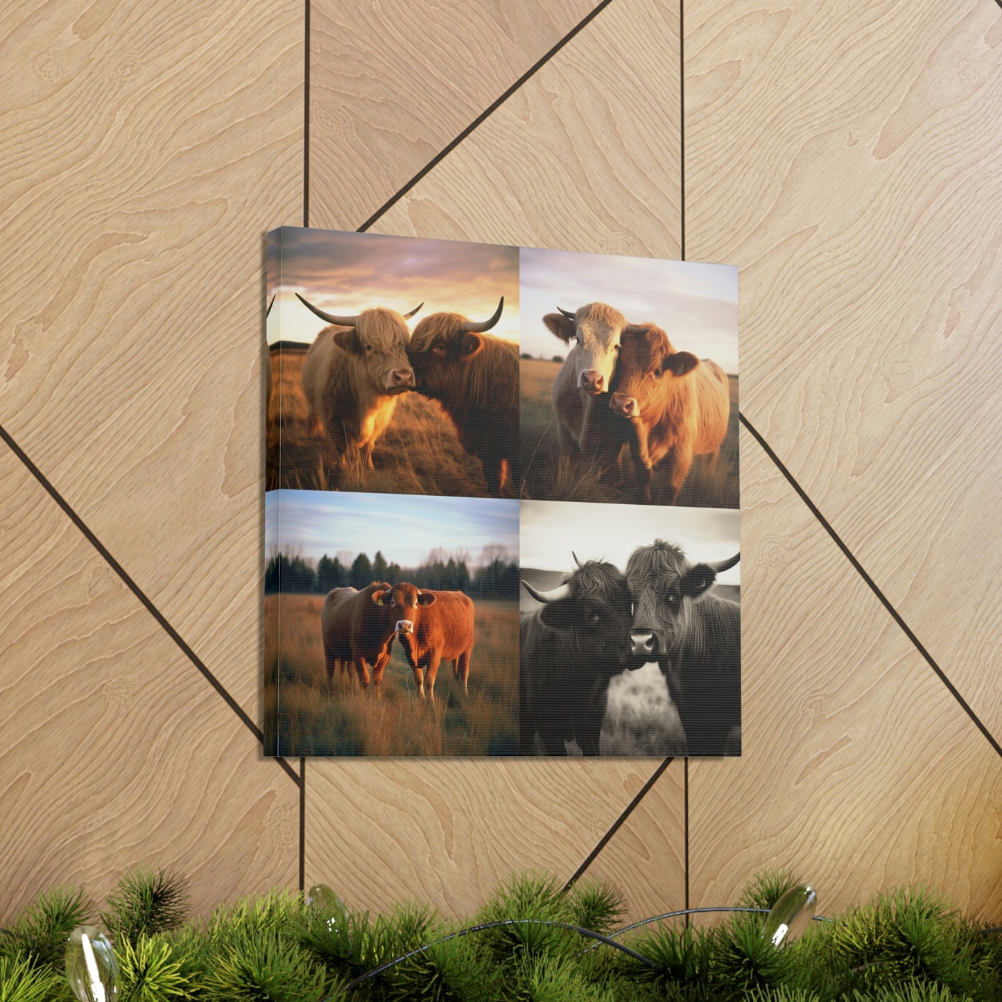 Canvas Gallery Wraps Cow Love 4 Pack