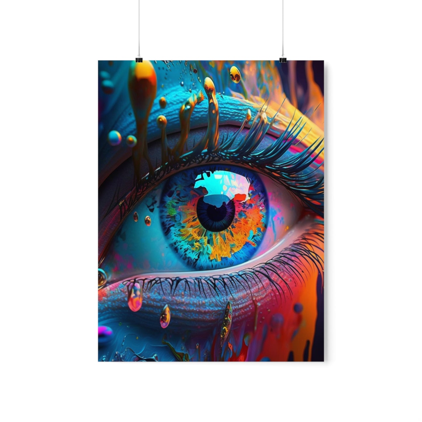 Premium Matte Vertical Posters Macro Eye Photo 1