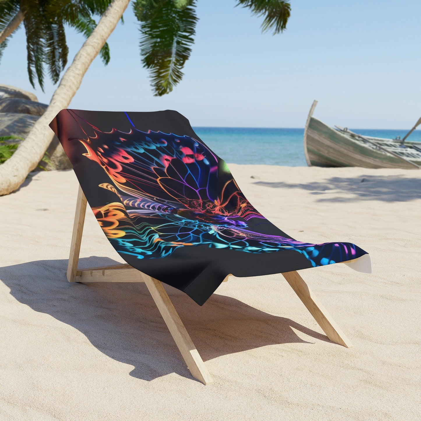 Beach Towel Butterfly Color Neon 3