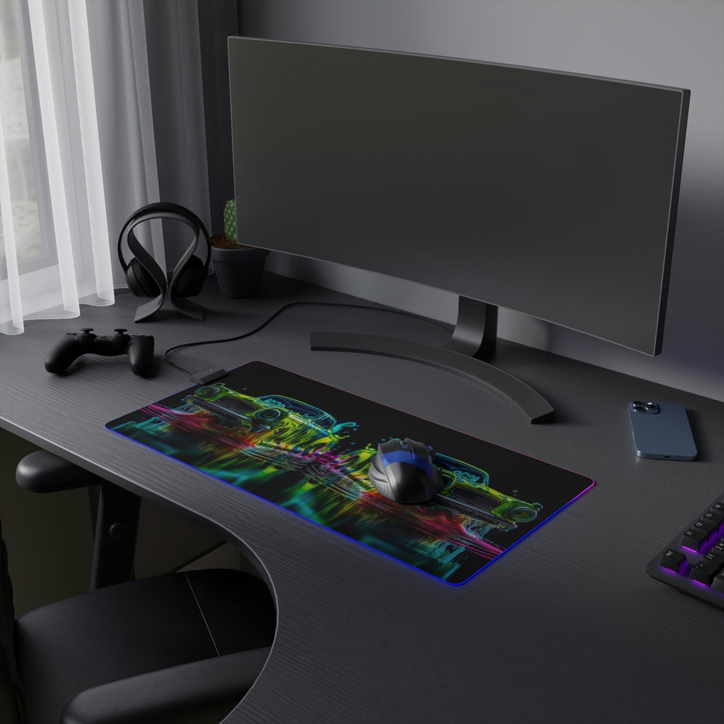 LED Gaming Mouse Pad Hotrod Water 3