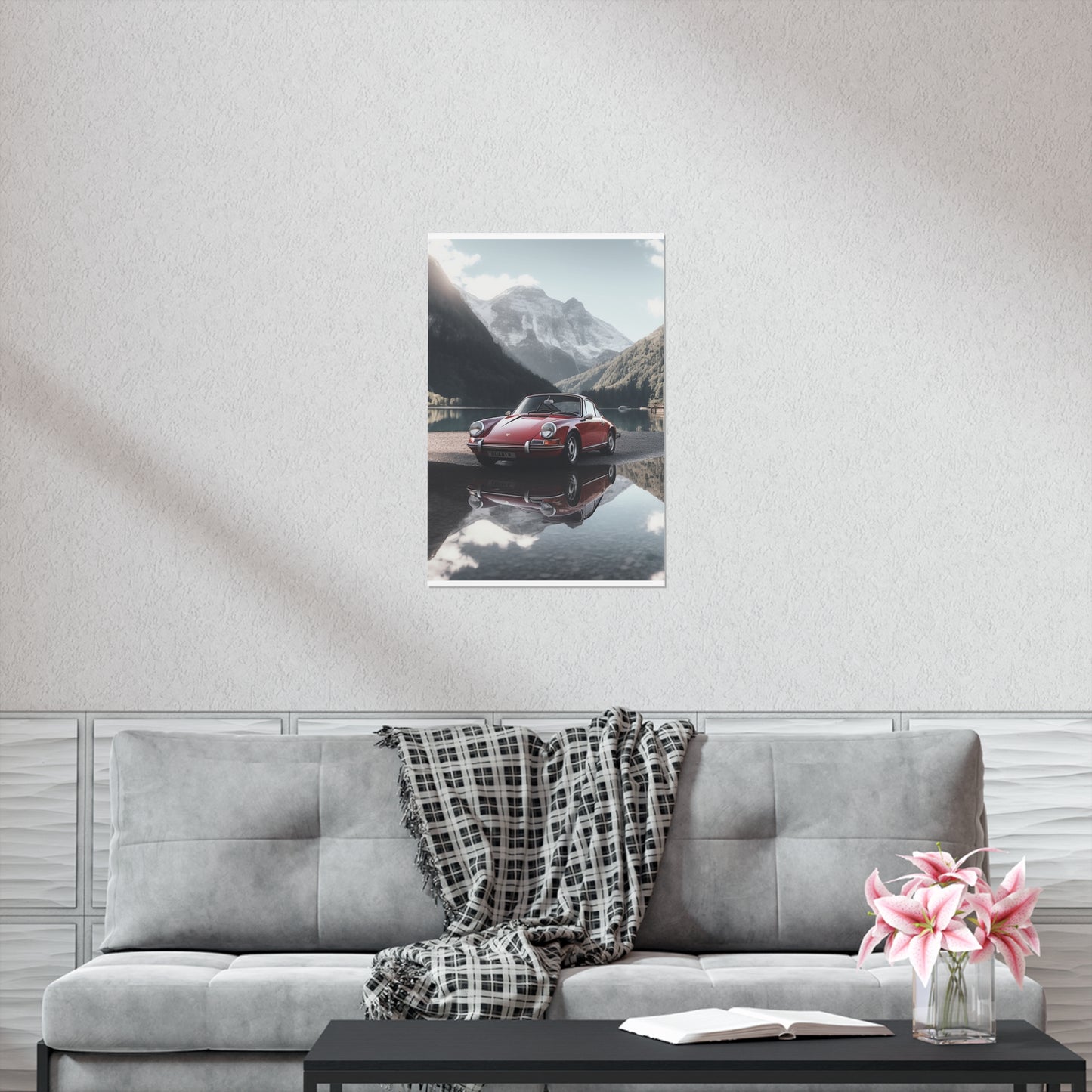 Premium Matte Vertical Posters Porsche Lake 4