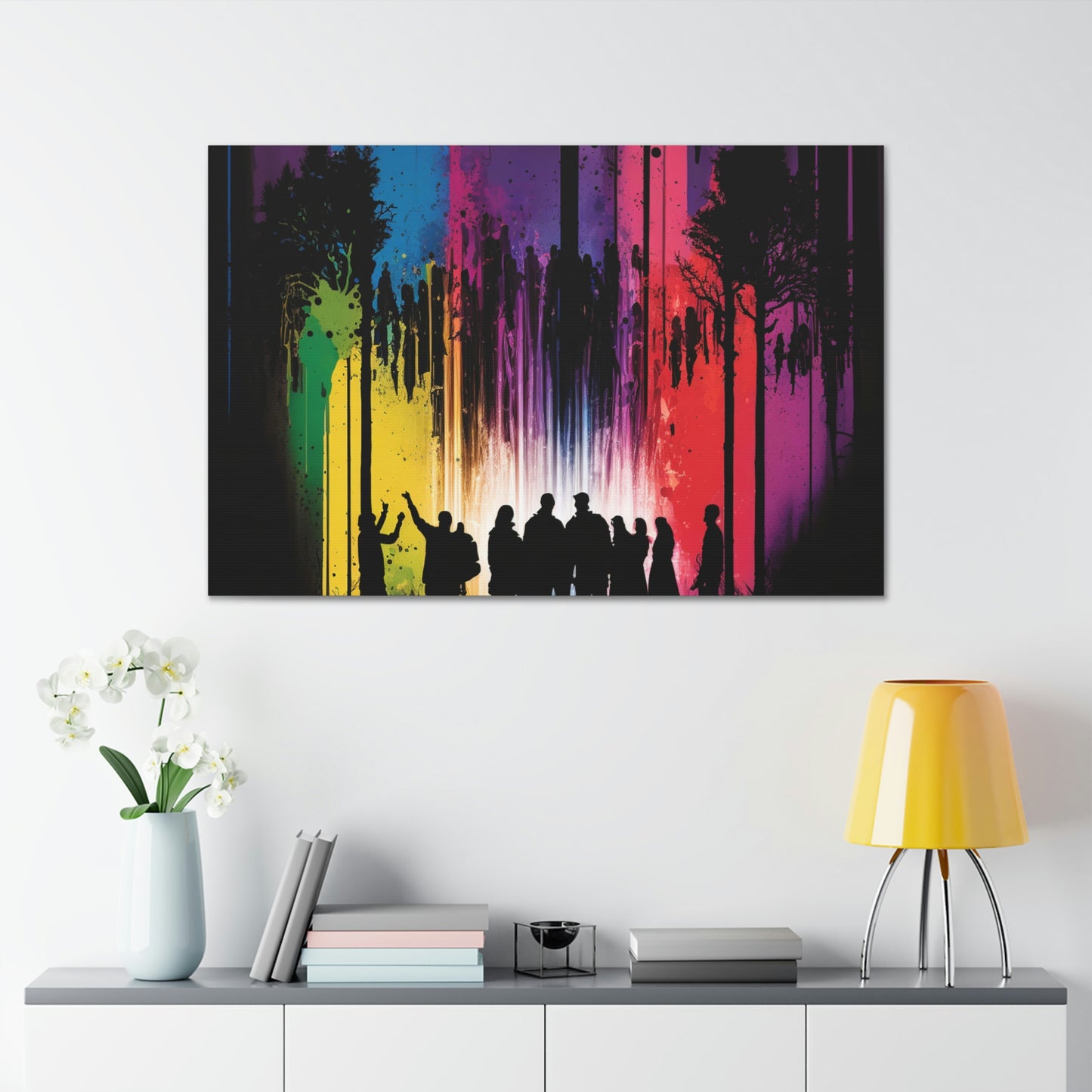 Canvas Gallery Wraps Silhouettes Color Party 3