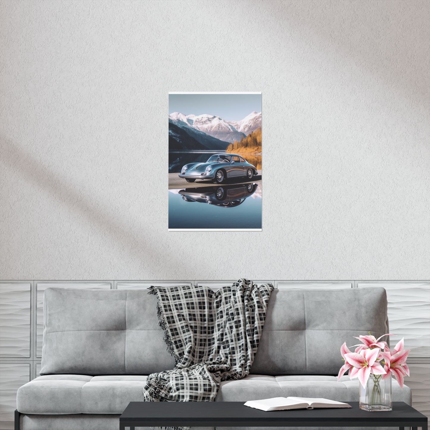 Premium Matte Vertical Posters Porsche Lake 1