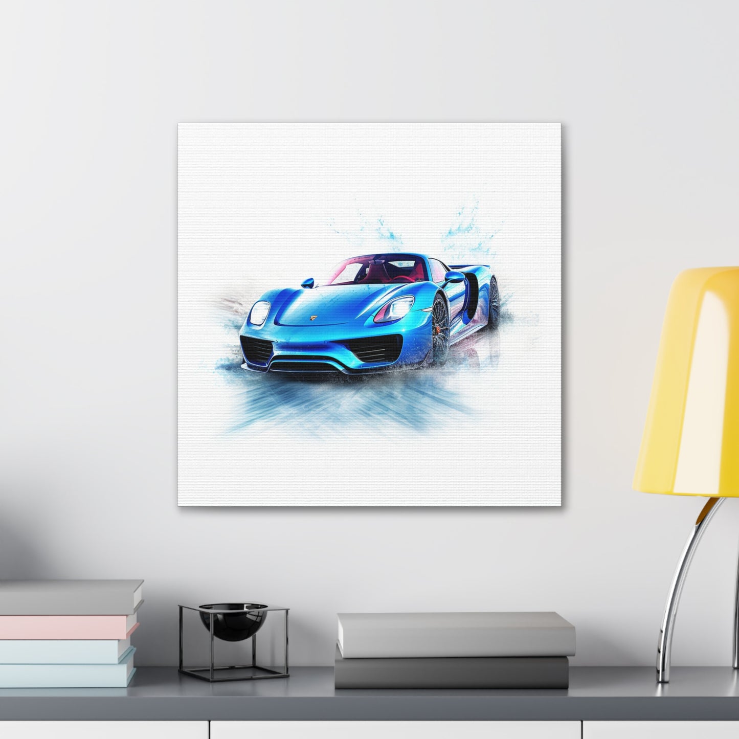 Canvas Gallery Wraps 918 Spyder with white background driving fast on water 1