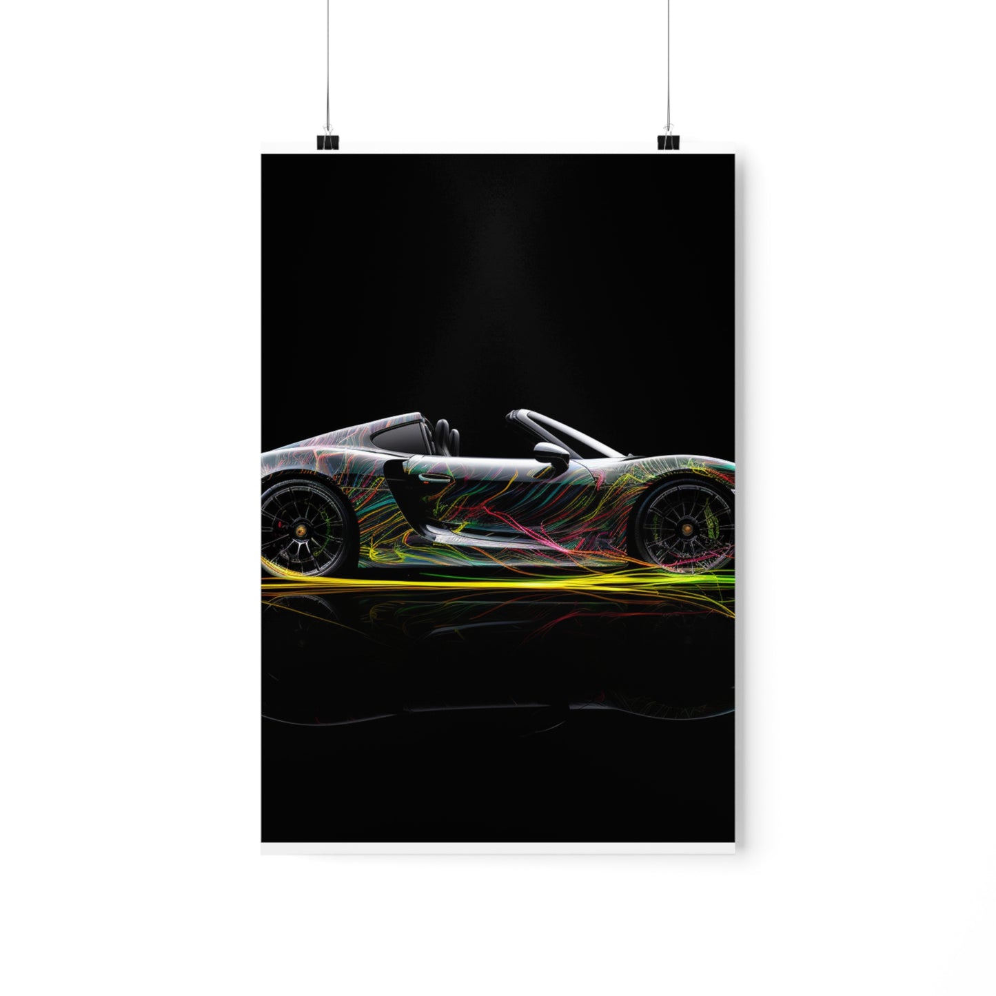 Premium Matte Vertical Posters Porsche Line 1