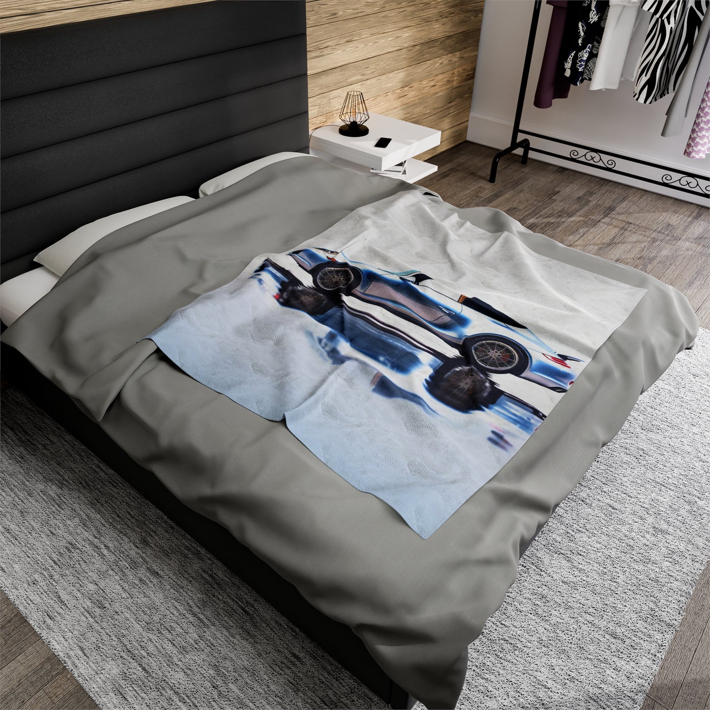 Velveteen Plush Blanket 911 Speedster on water 1