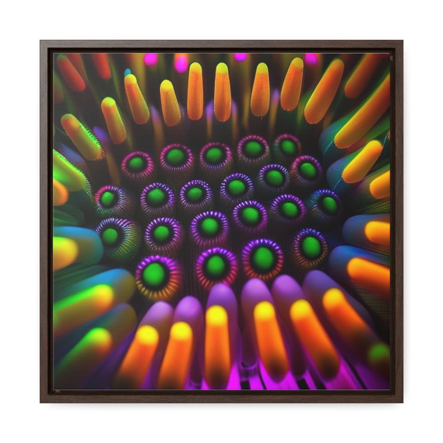 Gallery Canvas Wraps, Square Frame Macro Cactus neon square 4