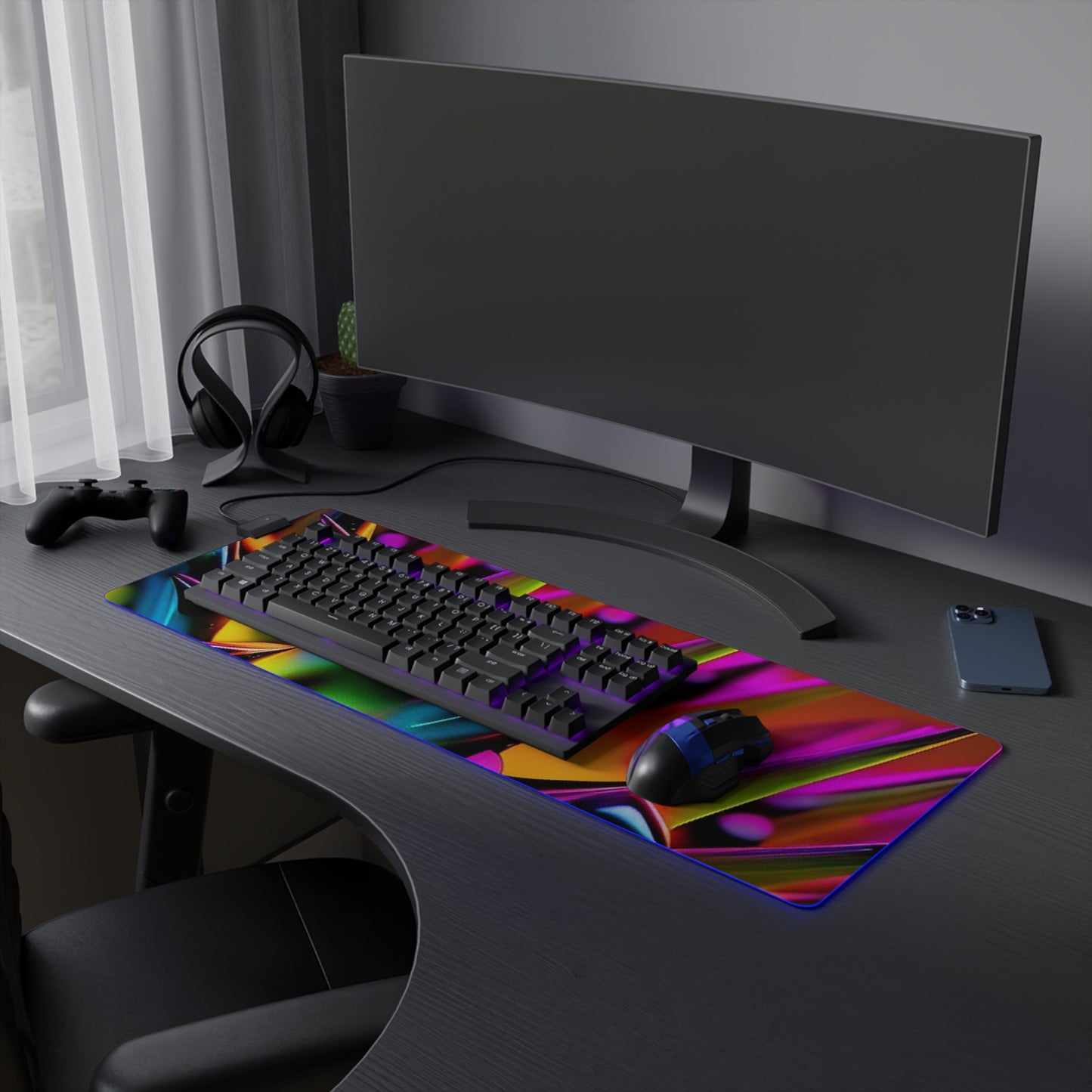 LED Gaming Mouse Pad Macro Neon Spike 1