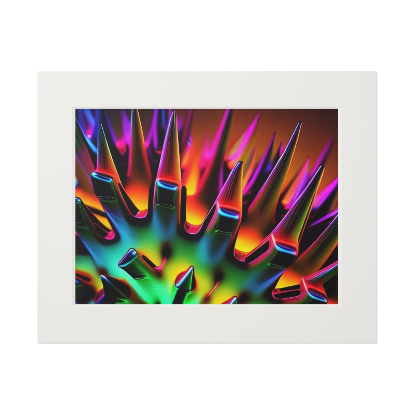 Fine Art Prints (Passepartout Paper Frame) Macro Neon Spike 2