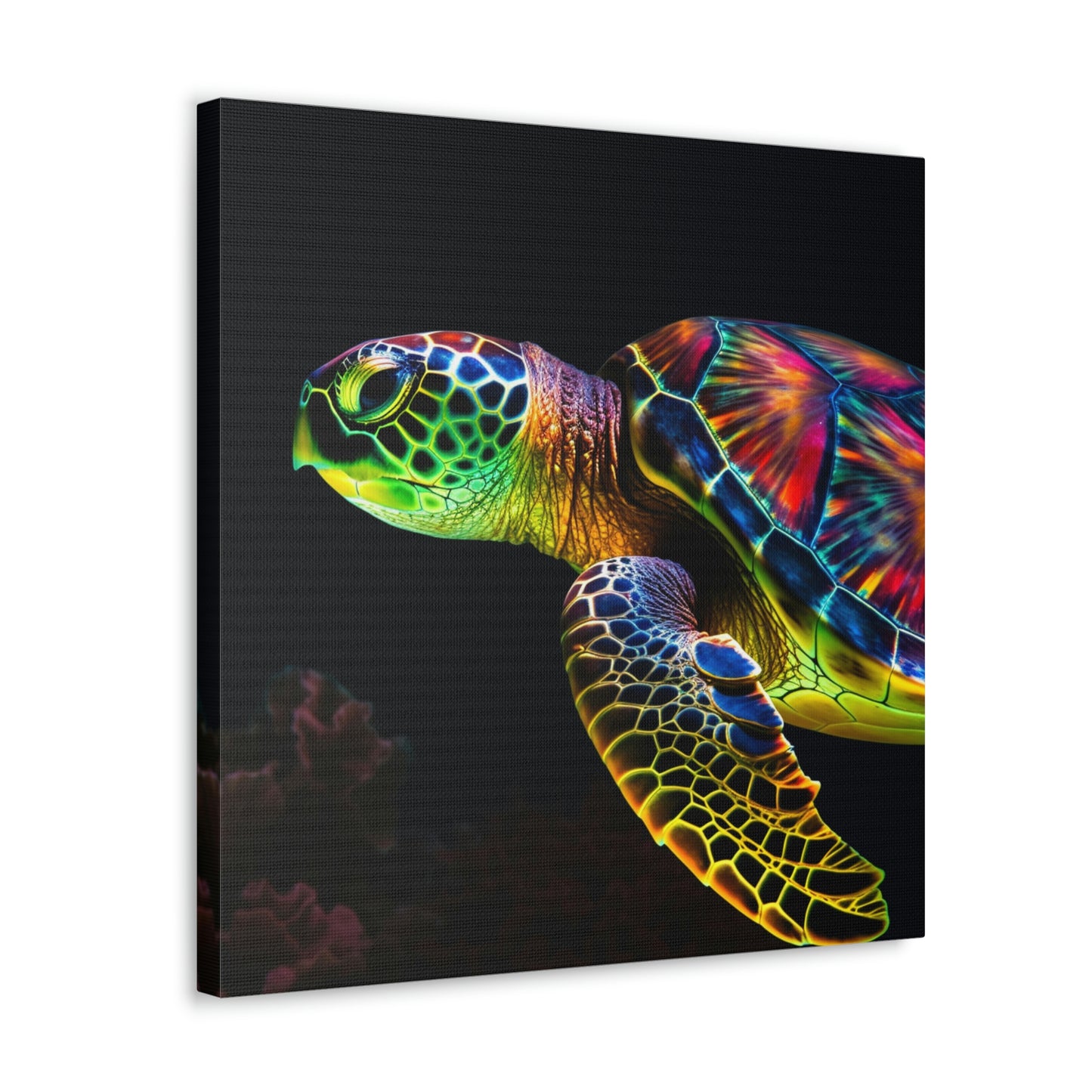 Canvas Gallery Wraps Neon Sea Turtle 4