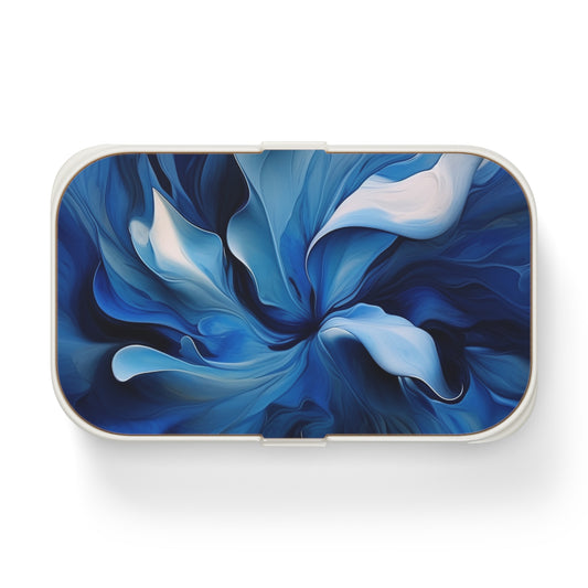 Bento Lunch Box Abstract Blue Tulip 4