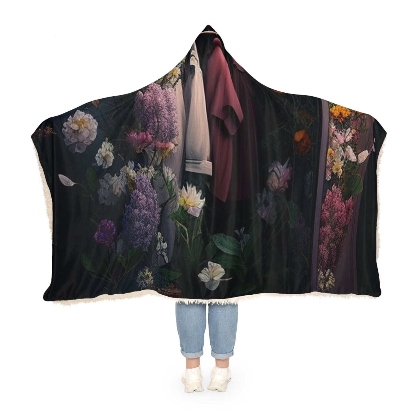 Snuggle Hooded Blanket A Wardrobe Surrounded by Flowers 2