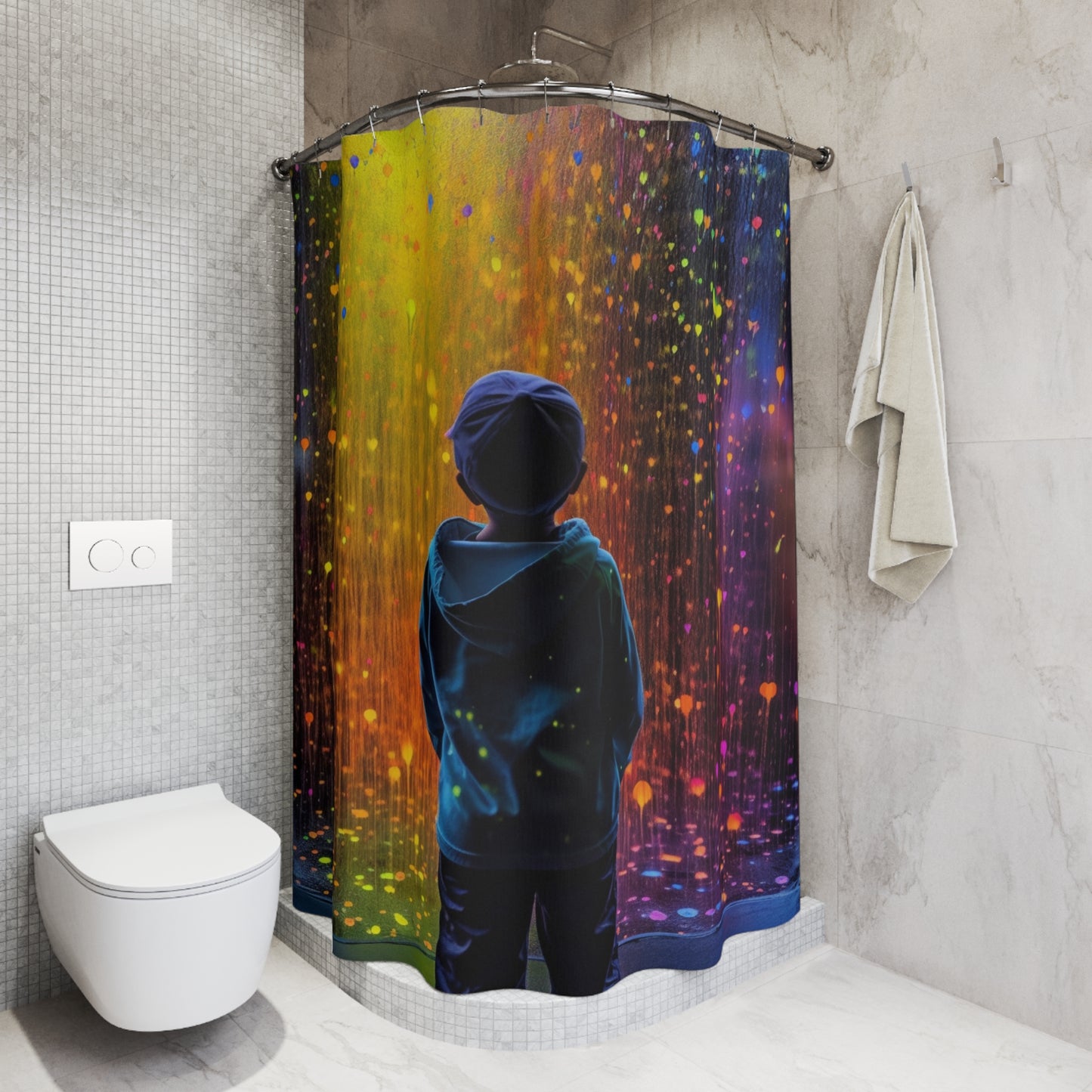 Polyester Shower Curtain neon kid 3