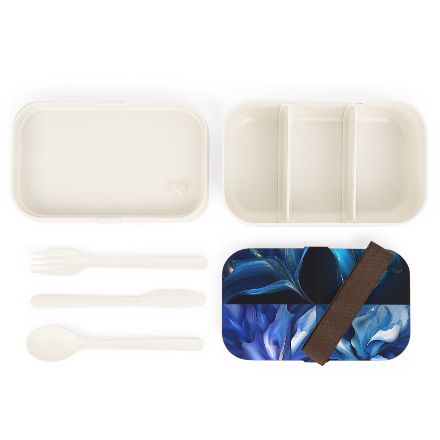 Bento Lunch Box Abstract Blue Tulip 5