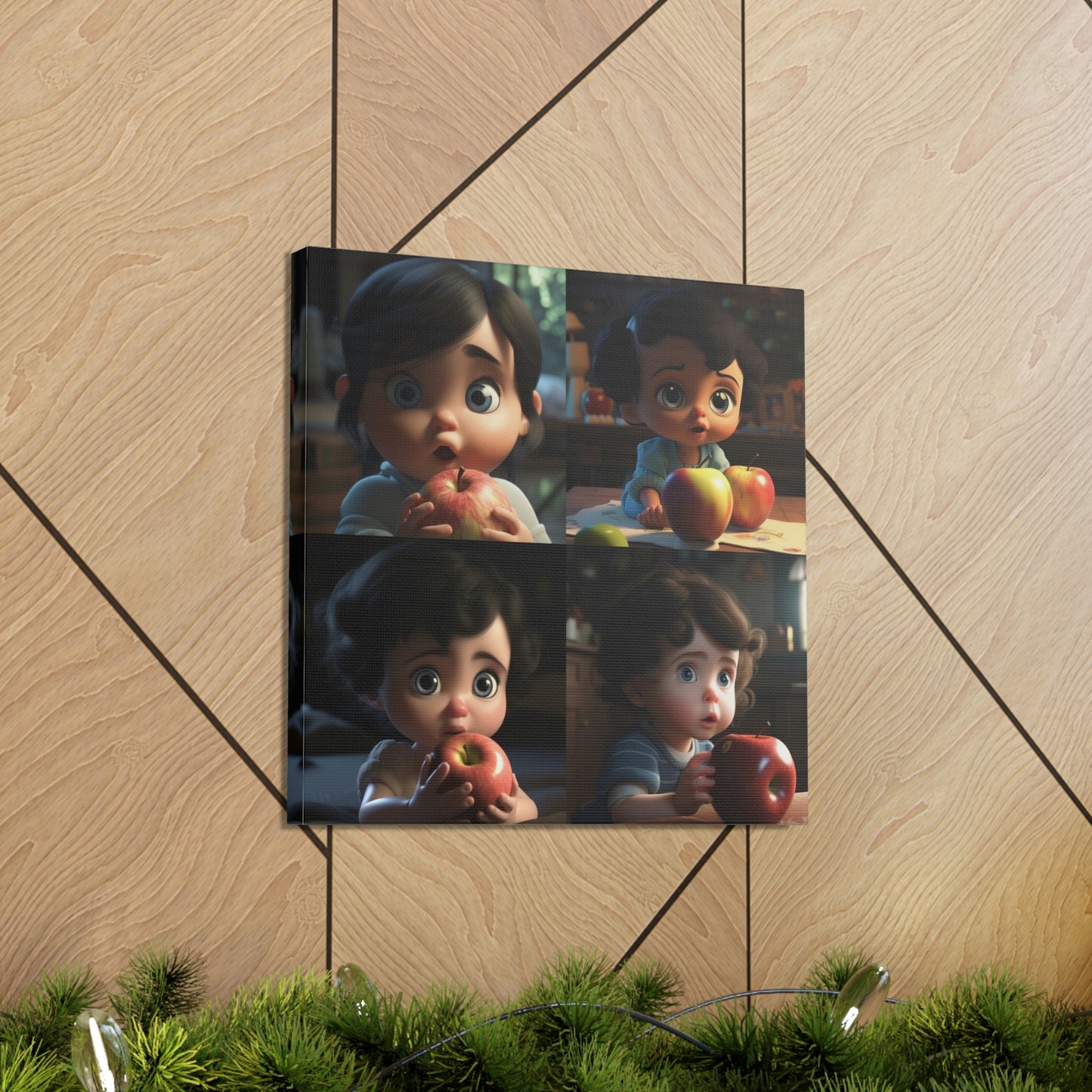 Canvas Gallery Wraps Girl apple 4 Pack