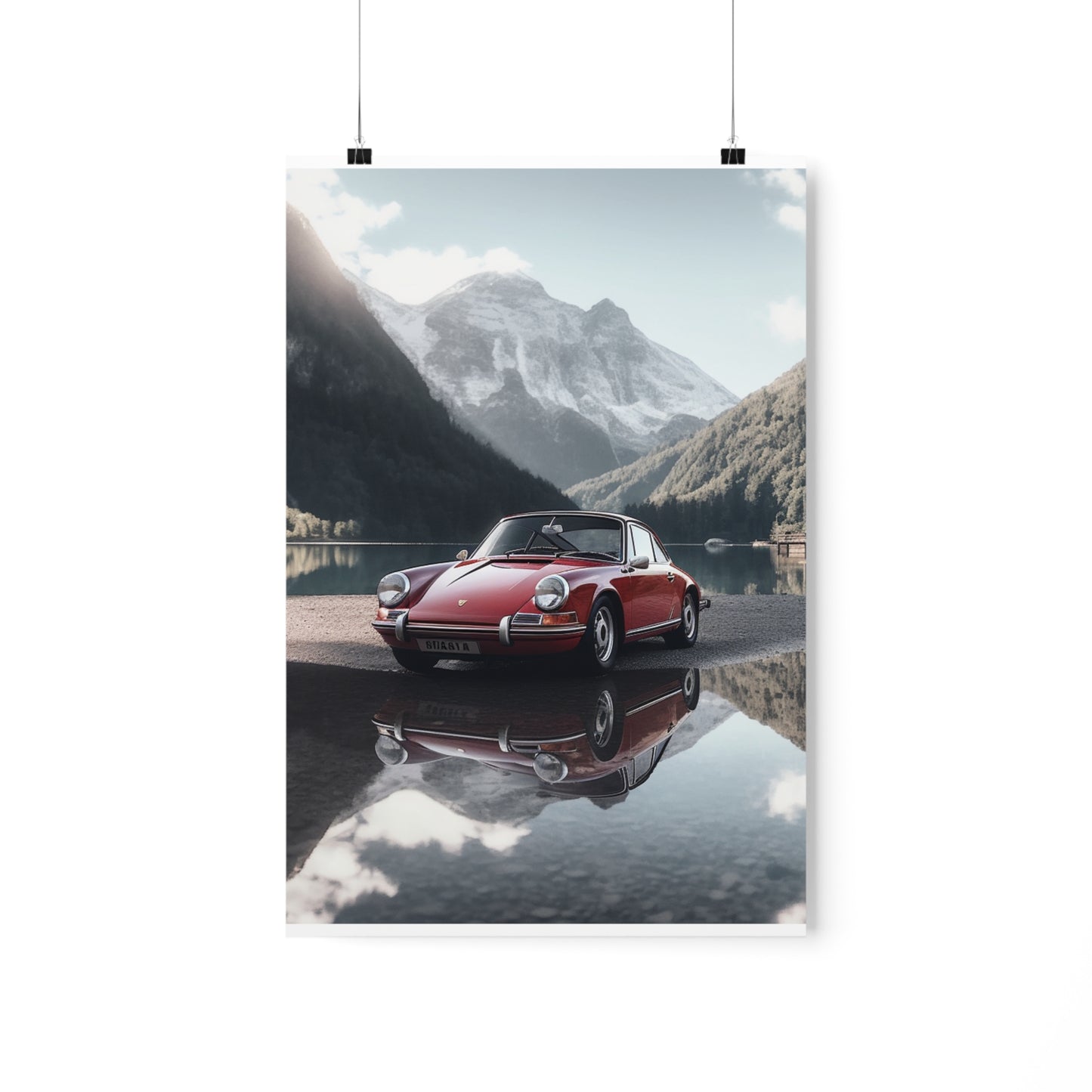 Premium Matte Vertical Posters Porsche Lake 4