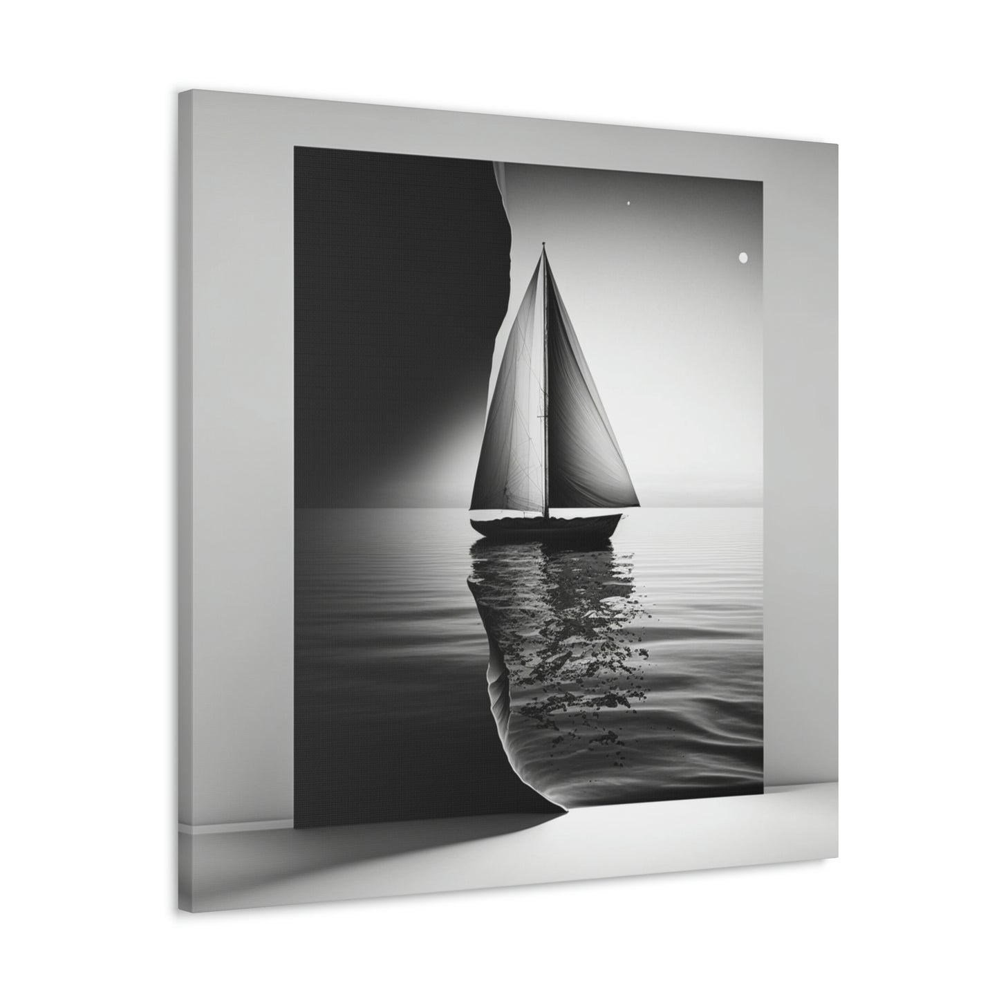 Black and White Sailboat 2