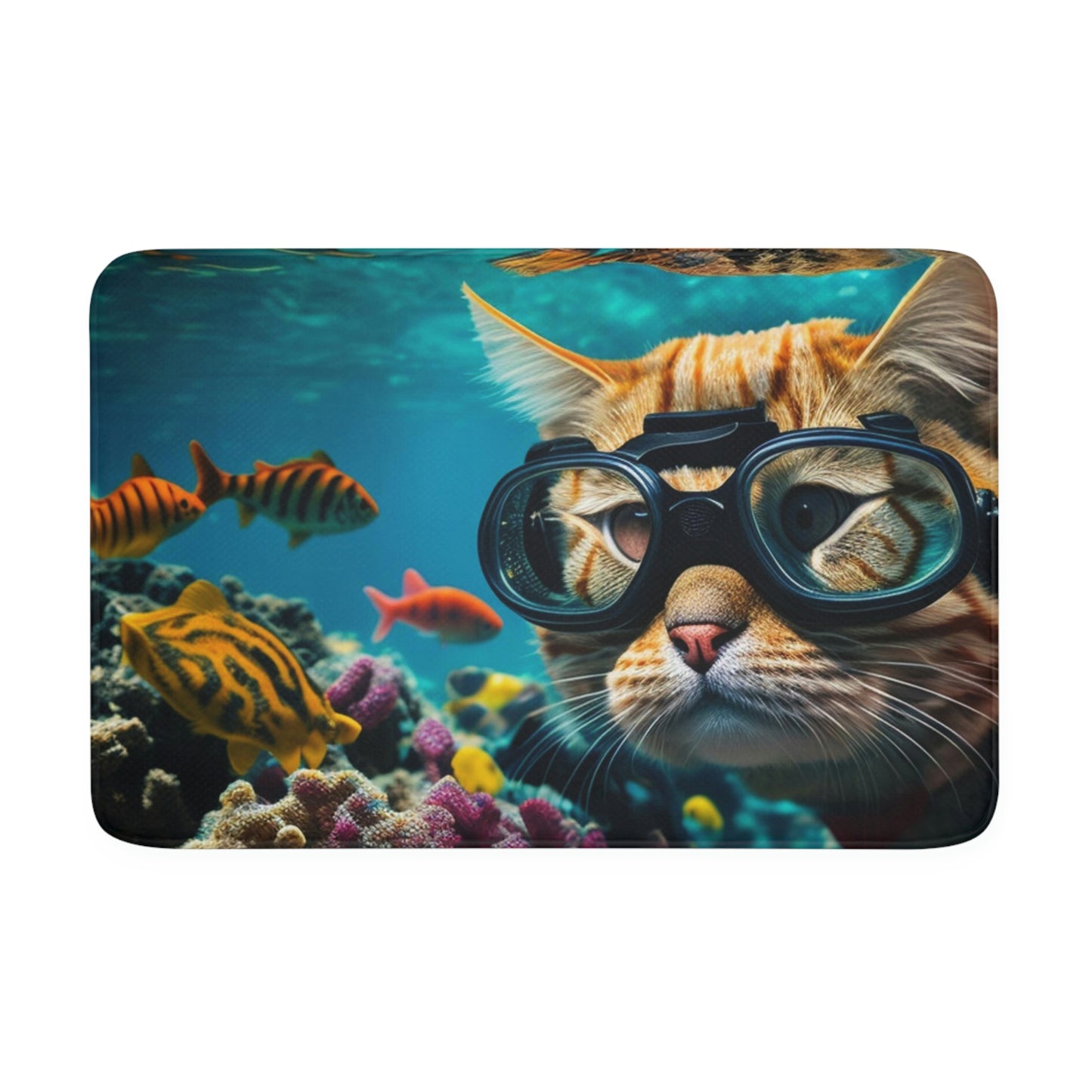 Memory Foam Bath Mat scuba cat 3