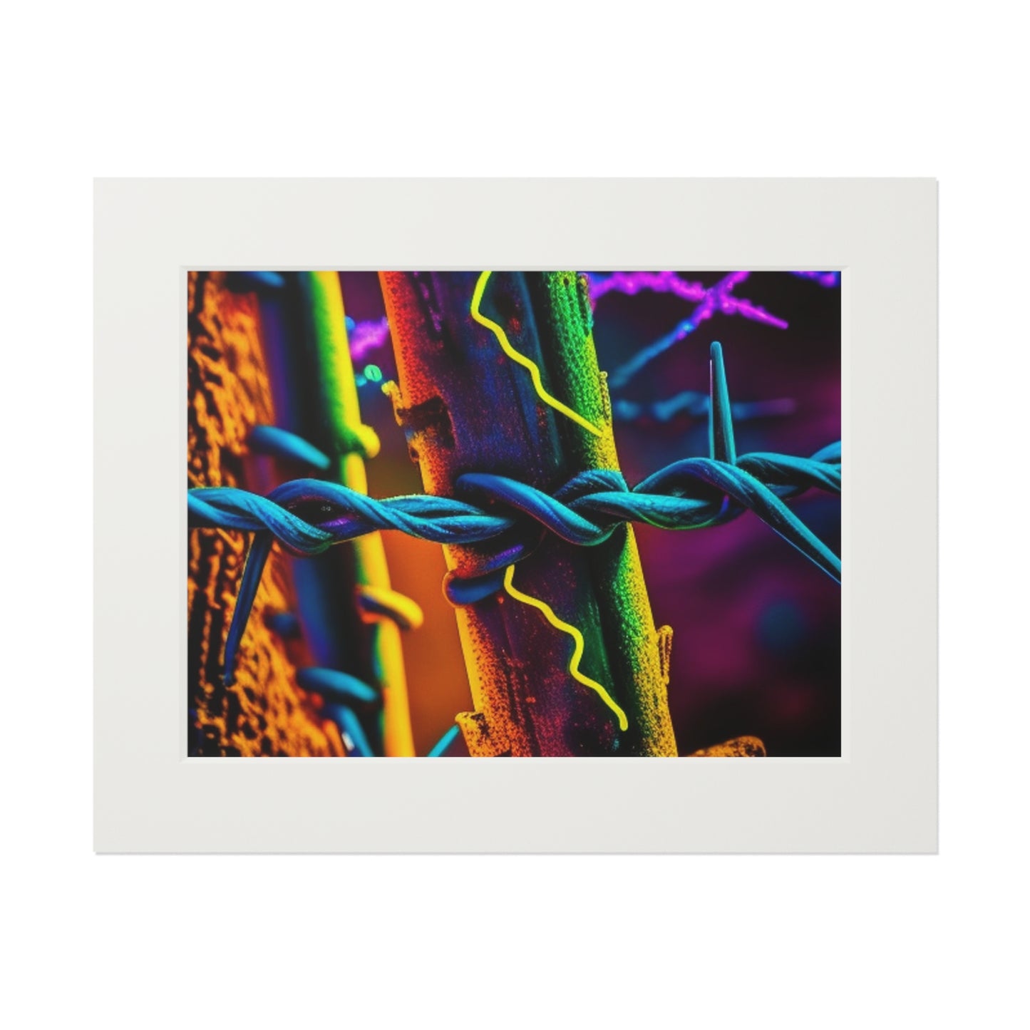 Fine Art Prints (Passepartout Paper Frame) Macro Neon Barb 2