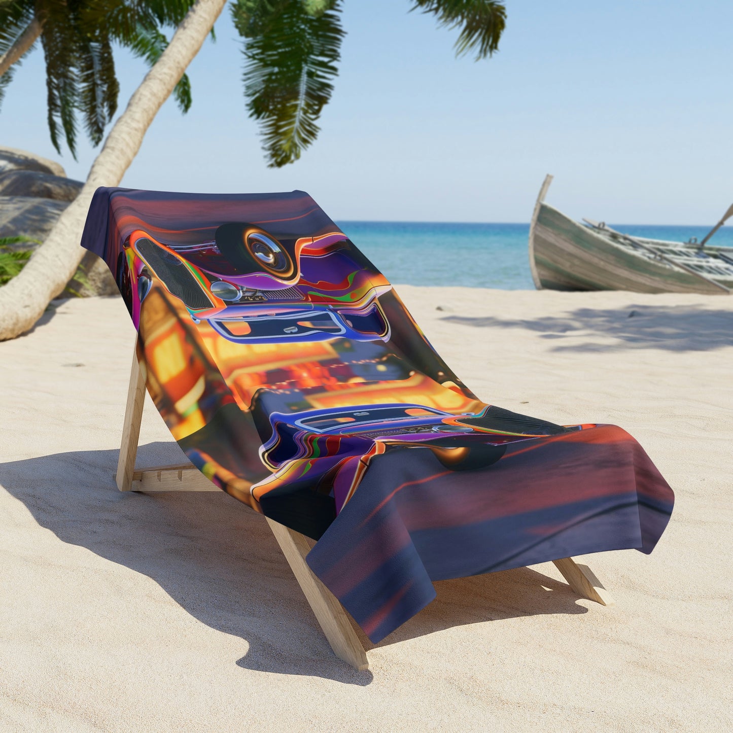 Beach Towel Hyper Colorful Hotrod 4