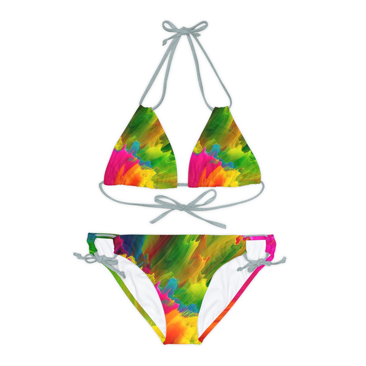 Strappy Bikini Set (AOP) neon fusion 1