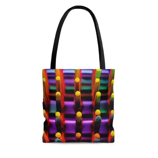 Tote Bag (AOP) Macro Cactus neon square 2