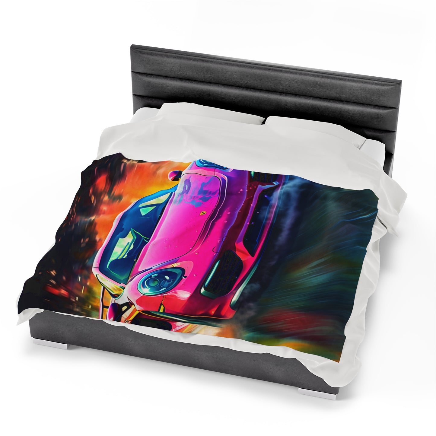 Velveteen Plush Blanket Pink Porsche water fusion 4