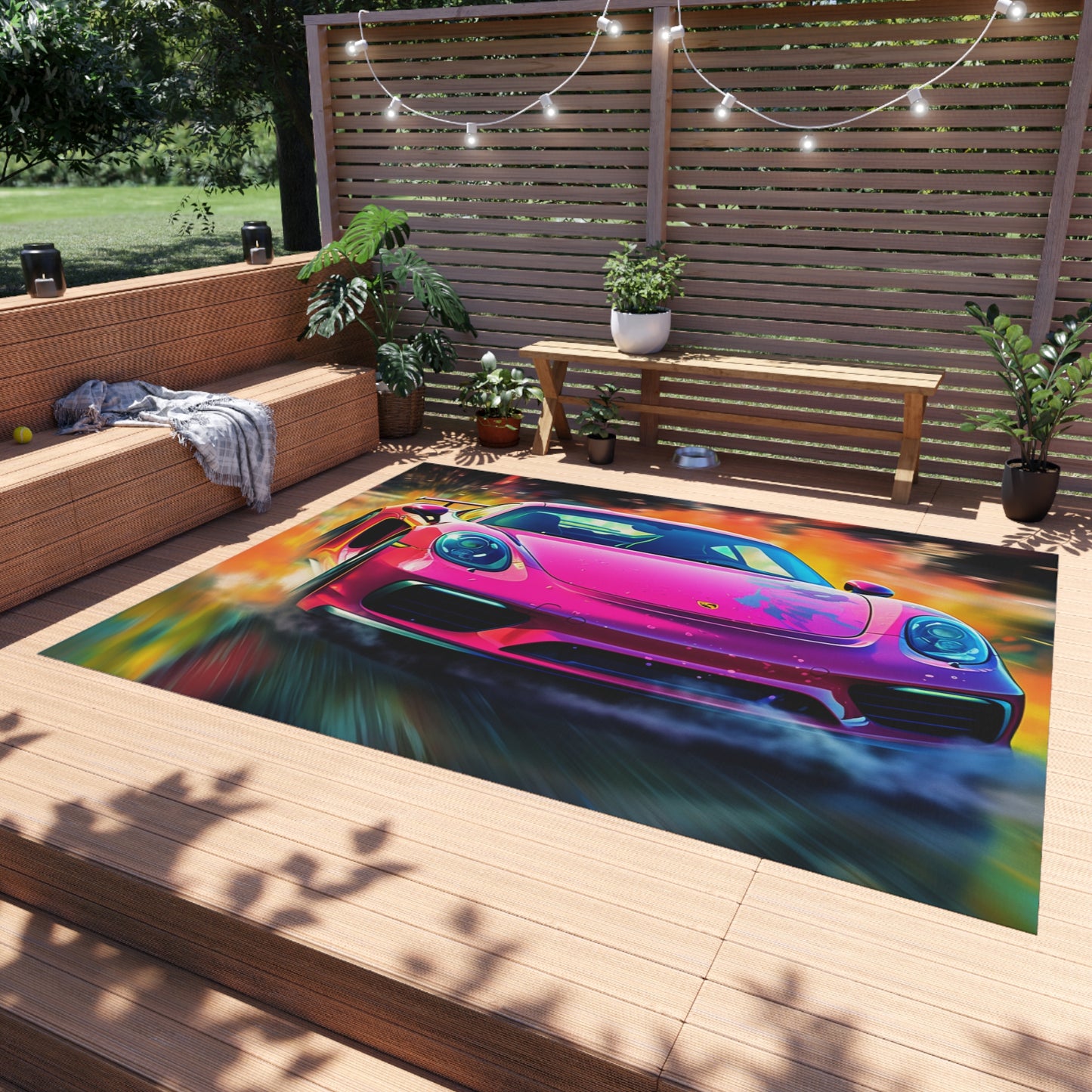 Outdoor Rug  Pink Porsche water fusion 4