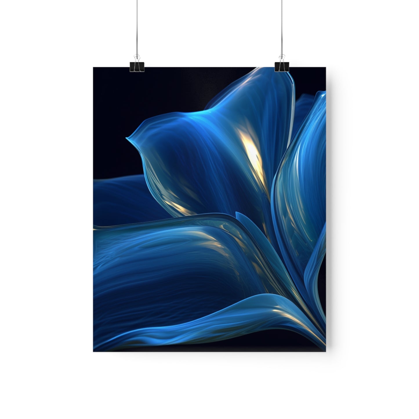 Premium Matte Vertical Posters Abstract Blue Tulip 1