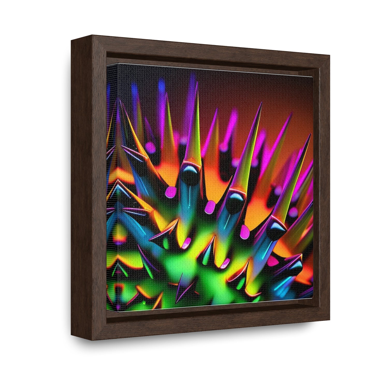 Gallery Canvas Wraps, Square Frame Macro Neon Spike 1