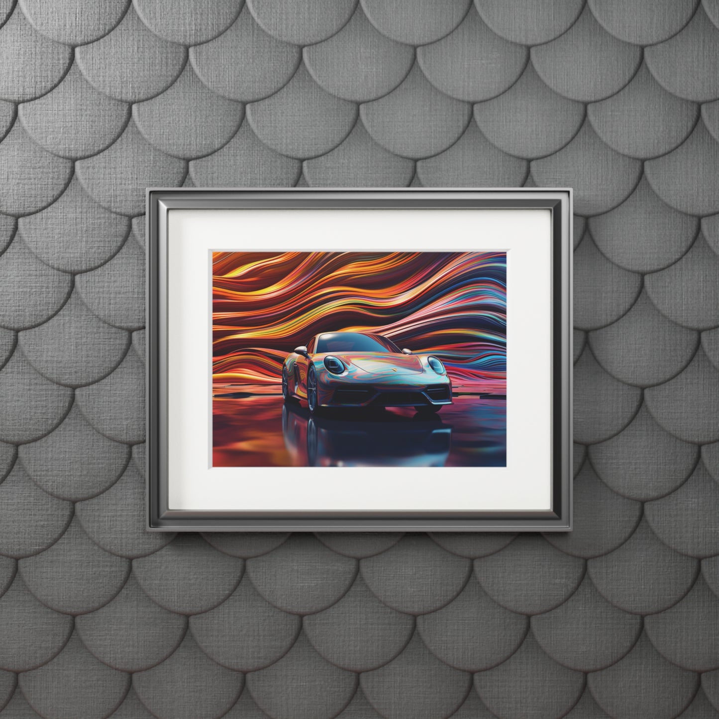 Fine Art Prints (Passepartout Paper Frame) Porsche Water Fusion 1