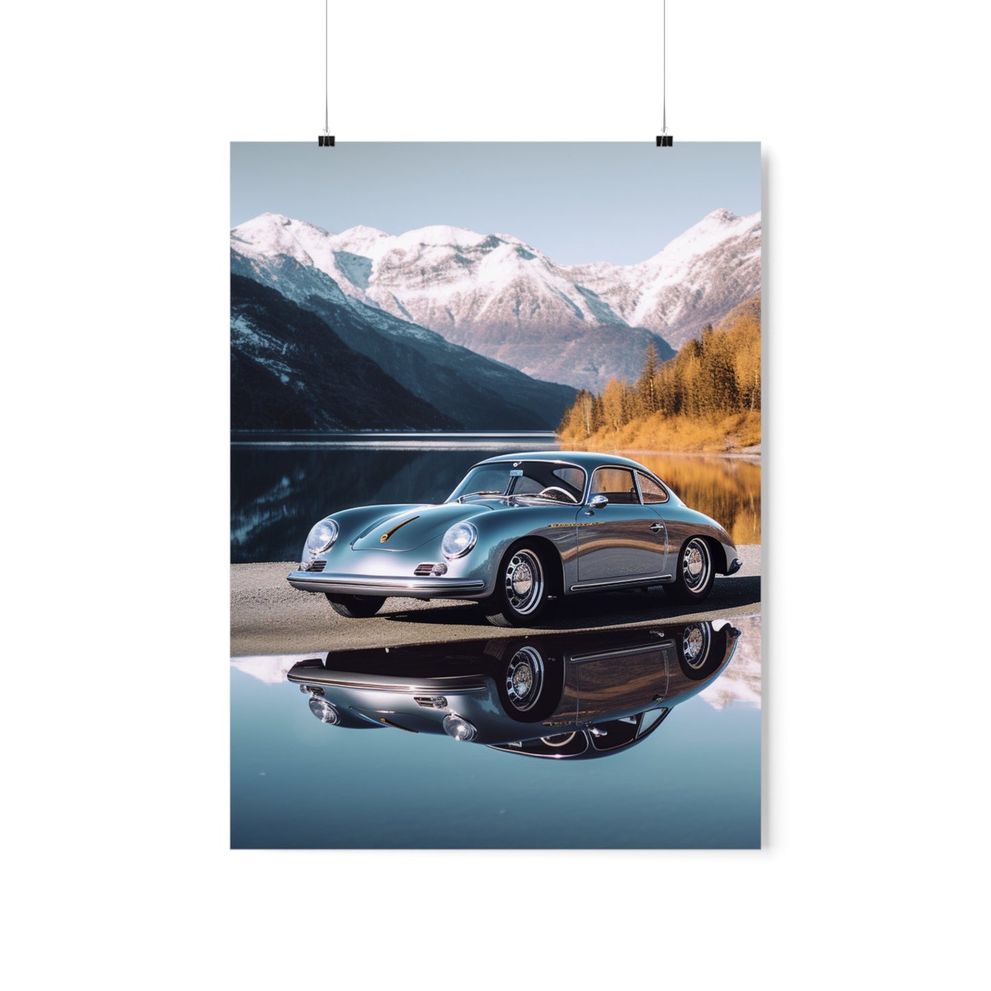 Premium Matte Vertical Posters Porsche Lake 1