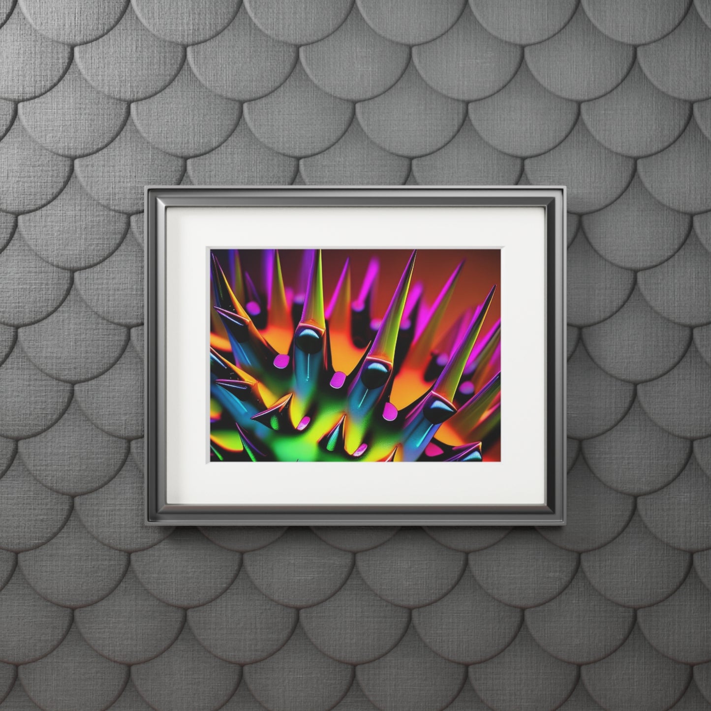 Fine Art Prints (Passepartout Paper Frame) Macro Neon Spike 1