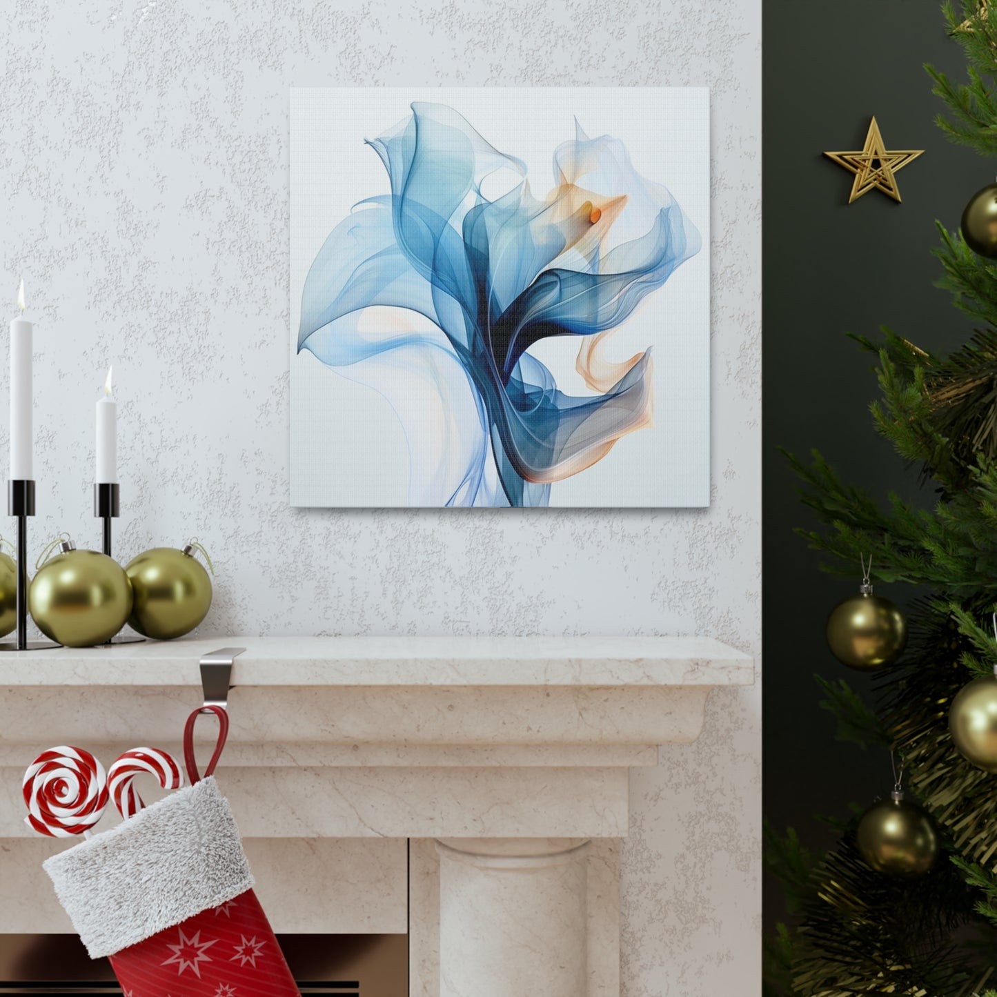 Canvas Gallery Wraps Blue Tluip Abstract 3