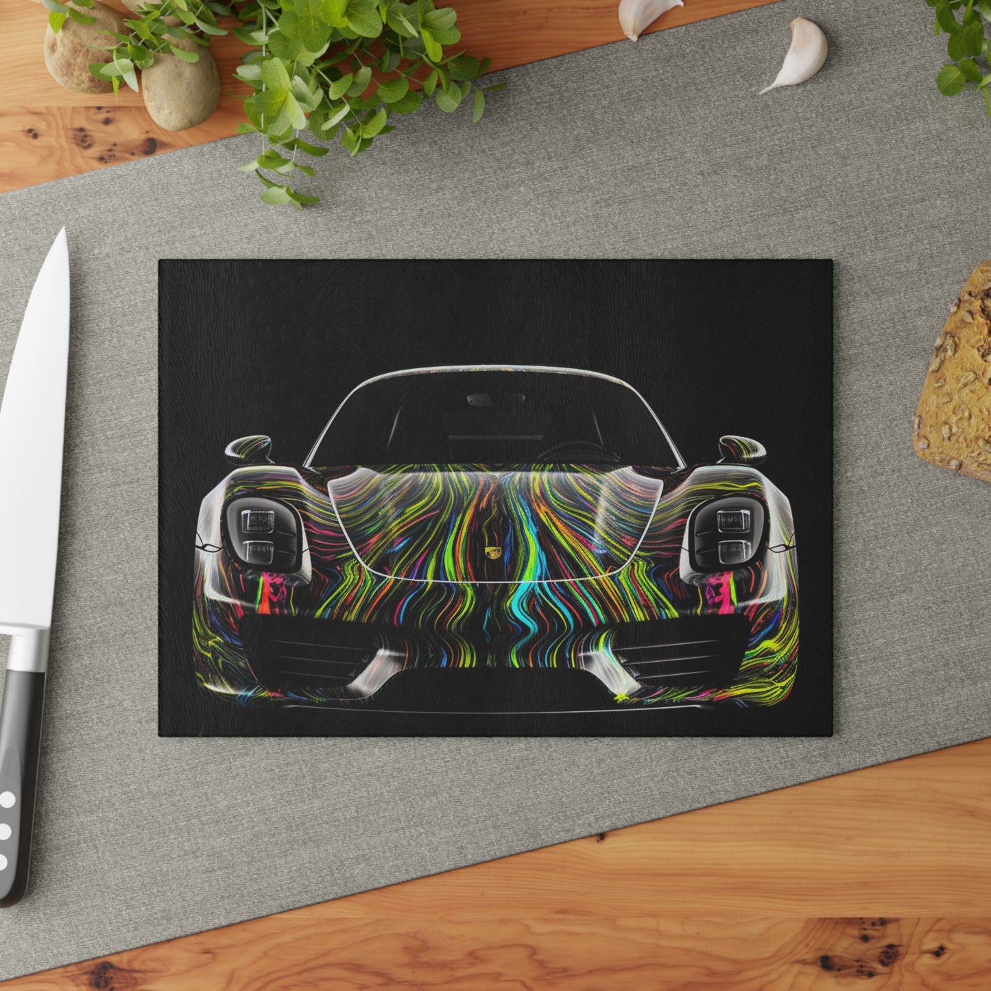 Glass Cutting Board Porsche Line 3