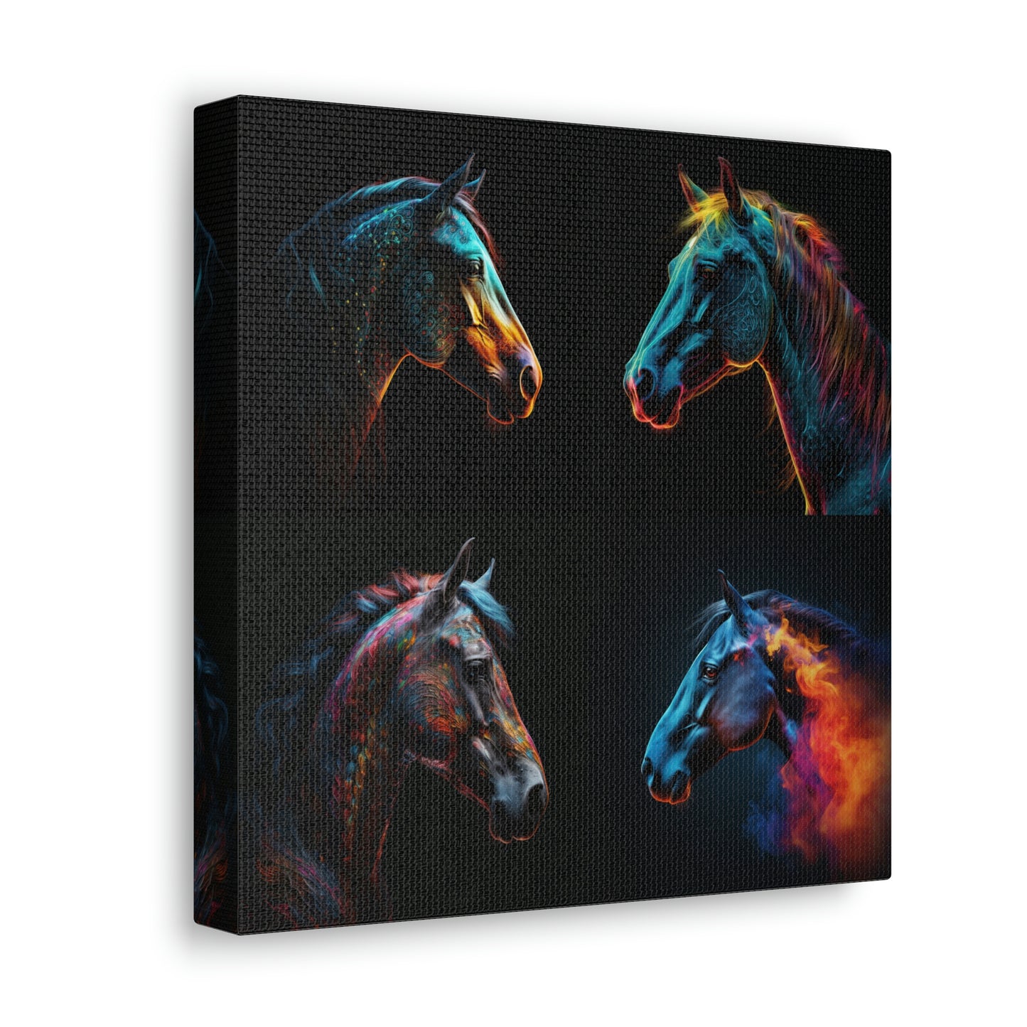 Canvas Gallery Wraps Neon Horses 4 Pack