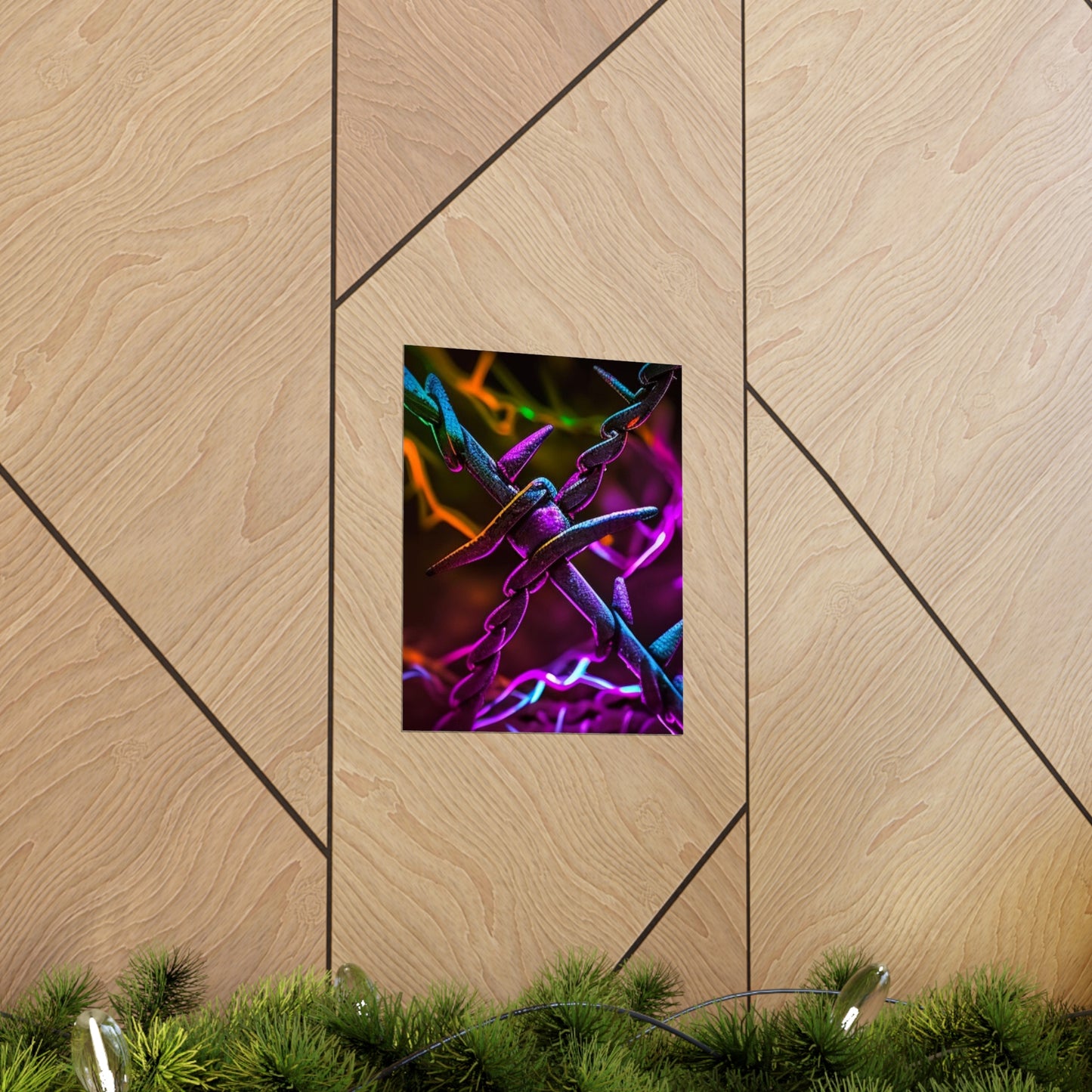 Premium Matte Vertical Posters Macro Neon Barb 4