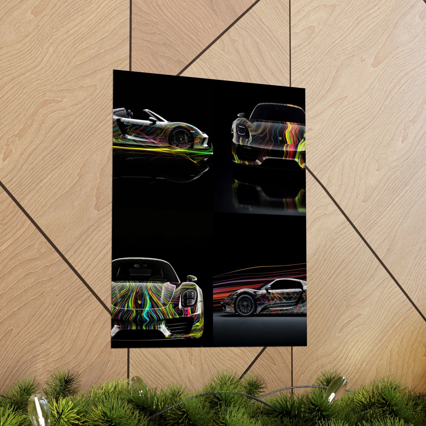 Premium Matte Vertical Posters Porsche Line 5